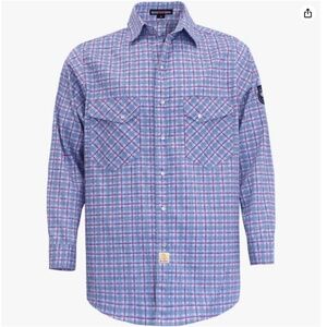 BOCOMAL FR Shirts Flame Resistant NFPA2112/CAT2 6.5oz Light Weight Plaid Shirt